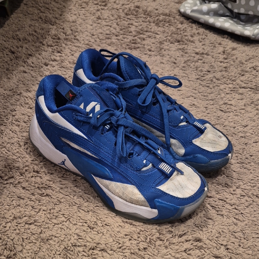 Jordan Blue and White Athletic Shoes